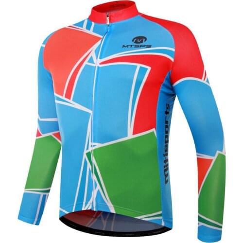 MTSPS 2018 Cycling Jersey Men Long Sleeve MTB Bicycle Clothing Dry Fit Breathable 100%polyester Jersey Sportswear