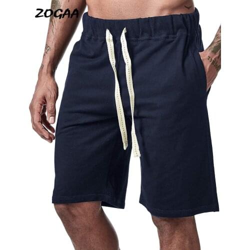 ZOGAA Shorts Men Mens Loose Summer Casual Five-point Pants Beach Style Large Size Drawstring Fitness Casual All-match Male Hot