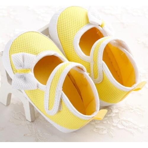 0-1 year old female baby in the solid color bow soft bottom baby toddler shoes