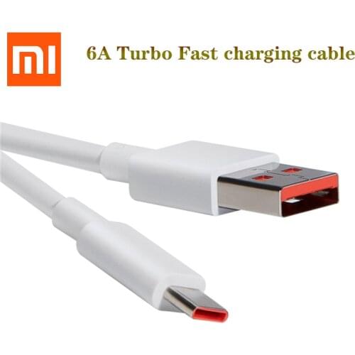 Original Xiaomi 6A USB Type C Cable 100cm Turbo Fast Charging Data Wire For MIUI Mi11 10 Lite 9/8Se Redmi k30 k40 Pro POCO X3 F2