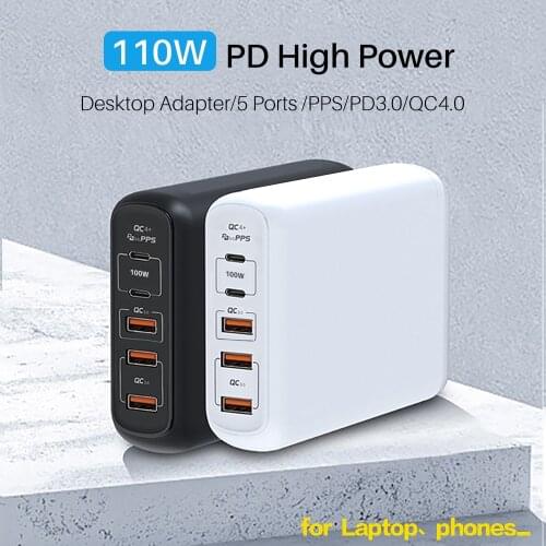 PD110W GaN Quick Charger 4.0 PD Quick Charge HUB dual TYPE-C multi-port usb-C fast charging Universal Socket for Apple MacBook