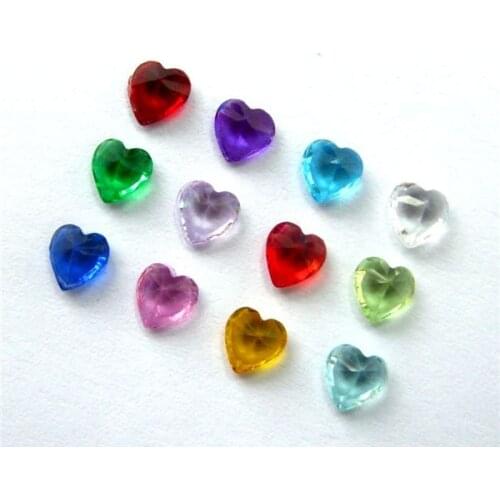 10pcs heart shape 5mm 12 months birthstone charms floating charm for memory living locket as Mom Dad sister brother grandma gift