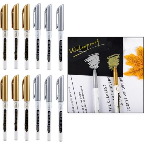 12Pack Epoxy Resin Drawing Pen Graffiti Point Pen Acrylic Paint Highlights Metallic Permanent Marker