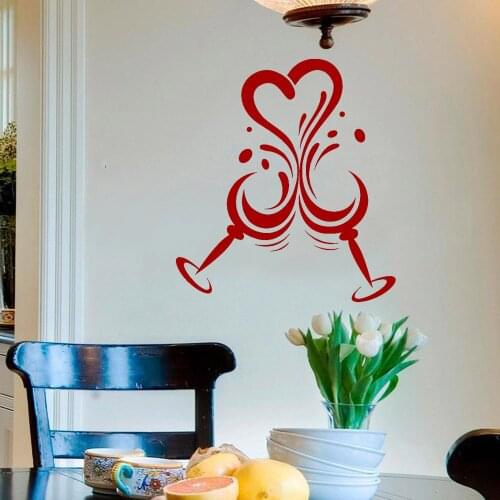 Drink Glass of Wine Restaurant Kitchen Decor Wall Sticker Vinyl Decal Modern Home Decoration Decorate It Home Self Adhesive C649