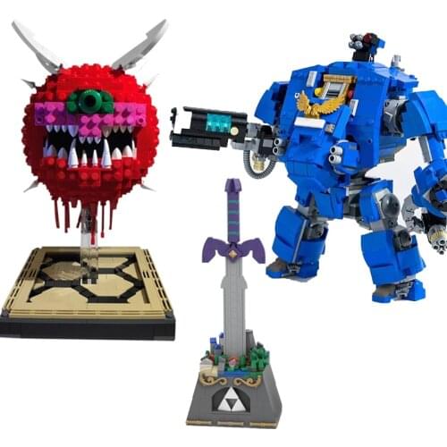 Hyrule Castle Architecture Building Blocks Movie Doom Cacodemon Model Figures Bricks Collection Toys for Children Gifts