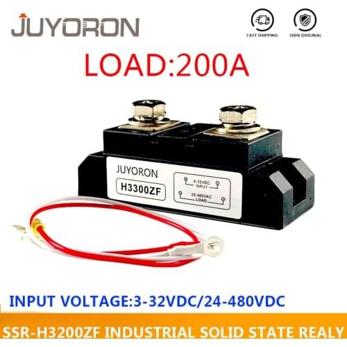 H3200ZF Solid State Relay DC to AC 200A Voltage Relay 3-32V DC to 24-680V AC SSR 200A for High Voltage Industrial Controller