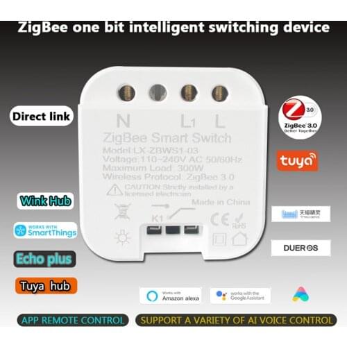 Tuya Zigbee Smart Switch Module 220V 1/2 Gang Wireless Remote Control Work With Echo Alexa Google Home Voice Assistant