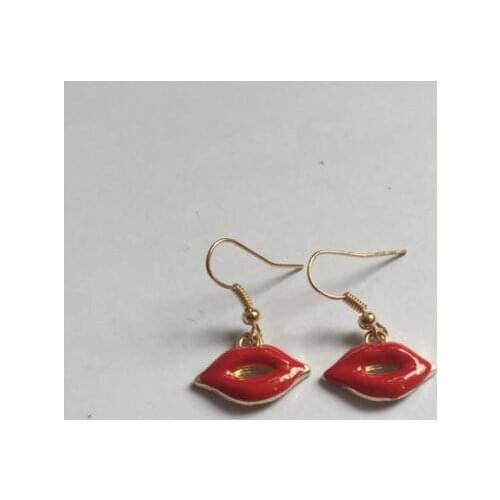 Ey455 Europe Gothic punk personality nightclub sexy red lips female earrings jewelry All female womens accessories earrings