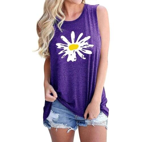 Summer Women Vests Cotton 100% Sleeveless Floral Print Female Fashion Graphic Vintage Camisole Ladies O-Neck Waistcoat Tank Tops