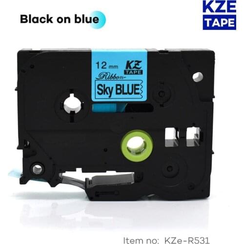 12mm*4m Tze-R531 Black on Blue TZe Satin Ribbon Label Tape for Brother P-touch ribbon printer tz-R531 tze R531 TZ-R531 tze tape