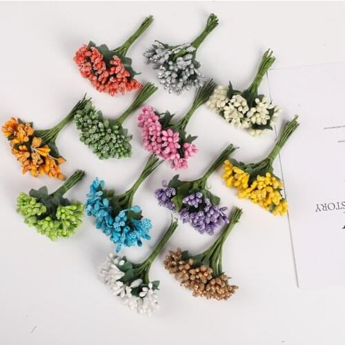 12 pieces Artificial berries Wedding decoration Home decoration accessories Garland Material Handmade PE Foam Flower Candy boxes