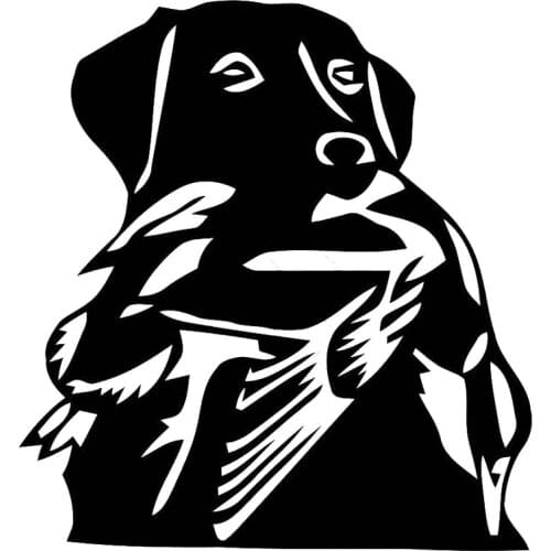13.6cm*14.6cm Duck Hunt Labrador Dog Car Stickers Creative Vinyl Decal Car-Styling Truck Accessories Black/Silver S6-3332
