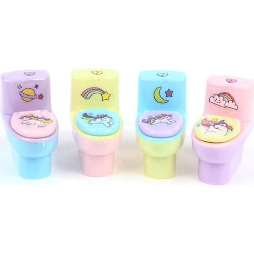 2pc Creative Toilet Shape Cartoon Pencil Sharpener Office Supply Stationery Gif