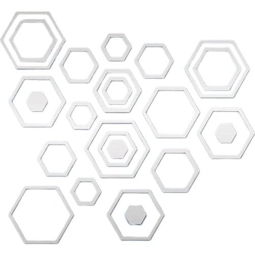 24Pcs/Set Premium Wall Stickers Geometric Pattern Wall Decals Self-Adhesive Acrylic Reflective Mirror Wall Decor Home Decor