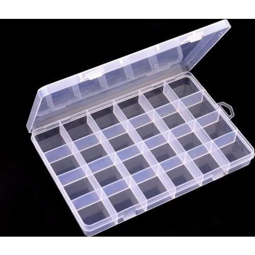 24 Slots Plastic Storage Box Case For Jewelry Diamond Embroidery Craft Pill Holder Beads Earring Box Transparent Storage Tool