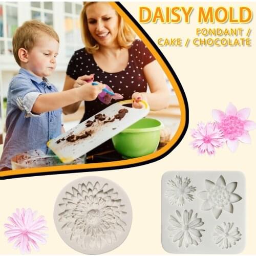 Hot Sale Craft Cupcake 3D Chrysanthemum Fondant Silicone Mold Mould Baking Cake Cookies Form Chocolate Soap Sugar For Kitchen