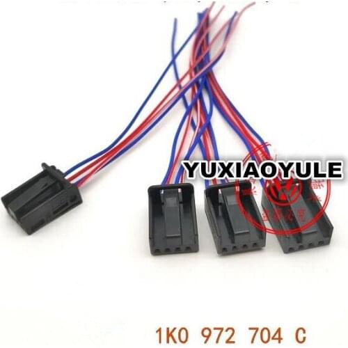 4 Pin/Way Car Glass Switch Trunk Switch Plug Complemented Heater Connector Wire Harness Pigtail For VW Audi 1K0 972 704 C