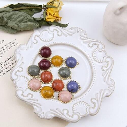 6pc New Vintage Earrings 2020 Geometric Earrings For Women Girl Retro Temperament Smudge Resin Beads Pendant Diy Accessories