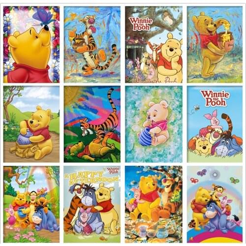 Disney 5D DIY Diamond Painting Cartoon Winnie The Pooh Bambi Tigger Dumbo Diamond Embroidery Mosaic Cross Stitch Home Decor Gift