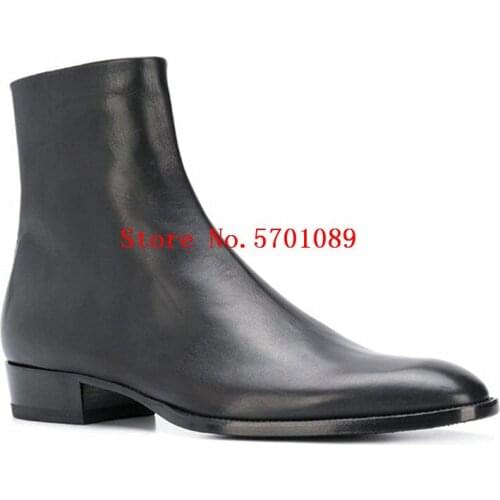 Chelsea Boots Man Genuine Leather Side Zip Ankle Boots London Paris New York Kanye West Fashion Western Cowboy Boots Martin Shoe