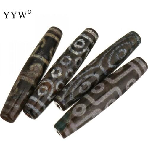 YYW 1pcs Natural Tibetan Agates Onyx Dzi Beads 15x70x15mm Jewelry Making DIY Necklace Bracelet Tibetan Dzi Beads Surprise Gift