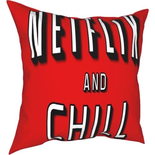 Netflix And Chill Cases Decorative Pillowcases Covers Cushions 50X50 Silk Pillowcases Cover Pilow Pillow Cover Pillowcase