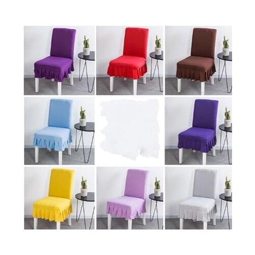 50pcs/lot Skirt style Chair Cover For Wedding Hotel Banquet Chair Cloth Spandex polyester Cover