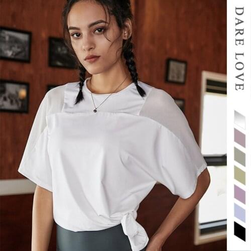 New Net Yarn Perspective Womens Half Sleeve T-shirt Outdoor Running Short Sleeve Top Sports Yoga Workout Clothes