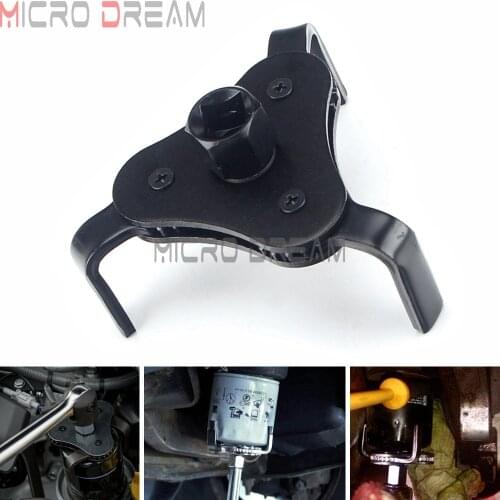 2 inch - 4 1/2 inch Spin-on Oil Filters Remover Tool Adjustable Auto 3 Jaws Filter Wrench Fits 1/2" & 3/8" Square Drive Ratchet