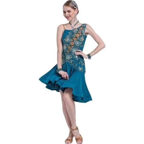 L-17219 Latin Dance Skirt Girls Fashion Modal Dress Practice Clothes New Female Child Professional Latin Dance Dress For Sale