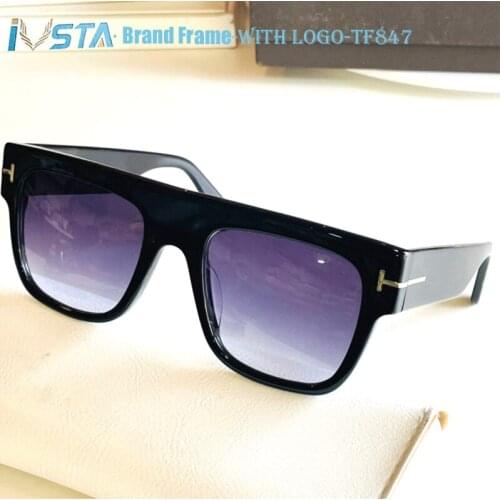 IVSTA Tom with Original Logo TF847 Steampunk Sunglasses Men Oversized Fashion Big Acetate Glasses Square Luxury Brand Designer