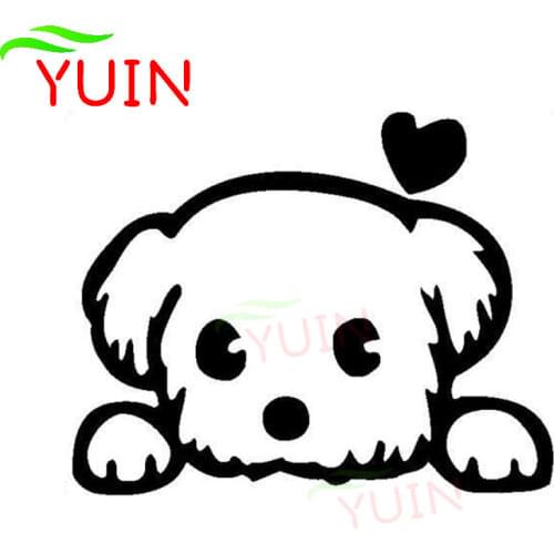 Baby Pet Cute Dog Cartoon Animal Window Car Sticker Fashion PVC Bumper Decoration Accessories Waterproof Sunscreen Decal