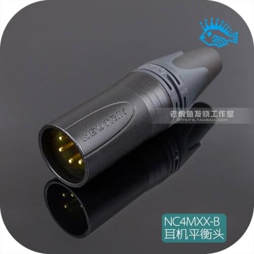 1pcs Swiss Neutrik NC4MXX-B four-core XLR cannon balanced male plug HD650 headphones
