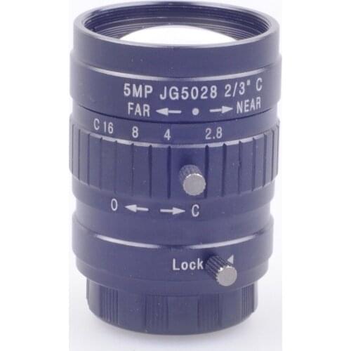 50mm 1" F1.8 CCTV Lens Manual IRIS C Mount 5MP For Industrial Security Camera