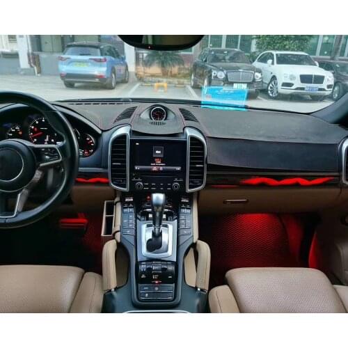 Ambient light for Porsche Cayenne 2011-2017 car door LED lamp Center console panel lighting Colorful moving light bar 3D display