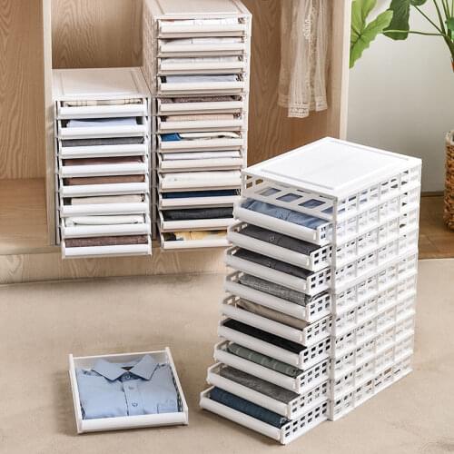 Drawer Organizer Drawer Type Lazy Wardrobe Cabinet Organizer Shirt Pants T-shirt Sweater Finishing Office Desk Storage Drawers
