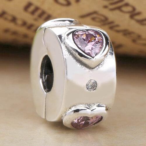 Original Explosion of Love With Crystal Clip Lock Stopper Beads Fit 925 Sterling Silver Charm Bracelet Bangle Diy Jewelry