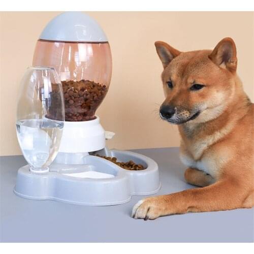 Pet Cat Bowl for Dogs Food Auto Feeder Bowls 2.2L Dog Feeding Drinking Fountain 600ml Waterer Kitten Slow Feeder Puppy Products
