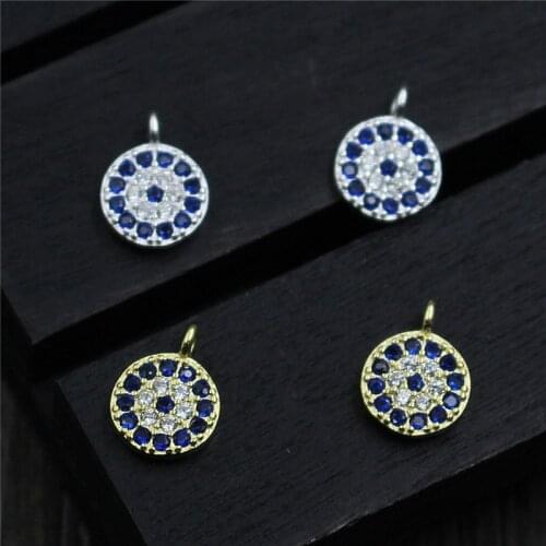 100% 925 Sterling Silver Fashion Nekclace Blue Eyes Charms Decoration Dangle Silver Pendants DIY Women Jewelry Making Findings