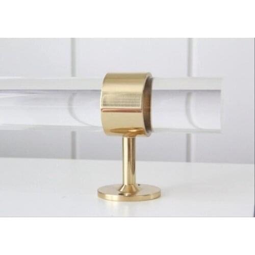 Freeshipping Gold Color Stainless Steel Handrail Wall Bracket Square Slim for Stair Systems