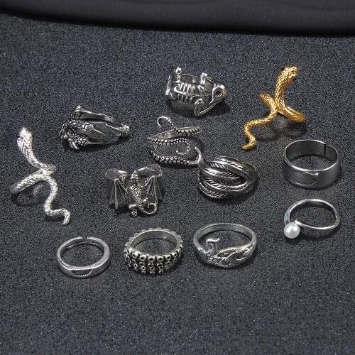 Wholesale Goth Punk Snakes Mall Vintage Snake Rings For Men Women Steampunk Adjustable Rings Night Club Party Mens Jewelry Cheap