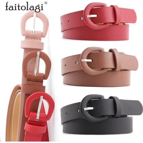 Designer PU Leather Female Strap Black White Brown Red Women Waist Belt Wild Ladies Girls Belt for Jeans Pants Cintos De Mujer