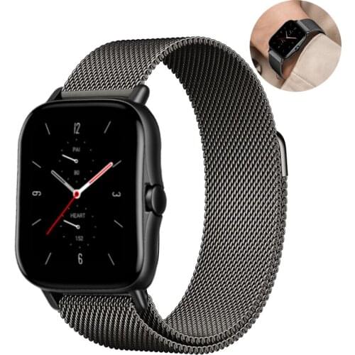 Magnetic 20mm/22mm Strap For Amazfit GTS 2 2e/GTR 42mm 47mm 2 2e/Stratos 2 Metal Watch Bracelet Amazfit bip/bip lite wristband