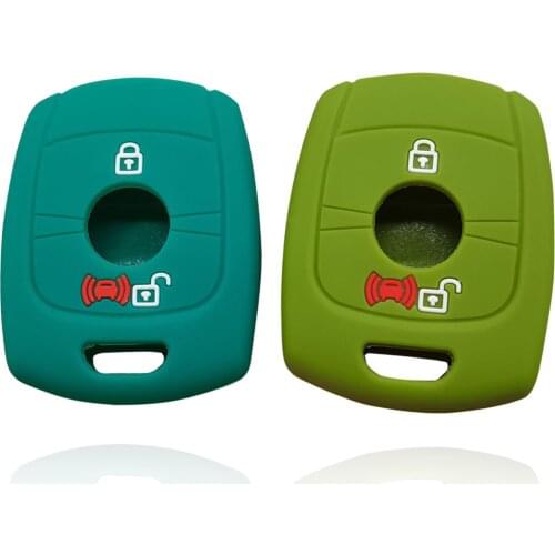 Silicone Car Key Cover Case For SsangYong Actyon Kyron Rexton Korando 2 Buttons Remote Fob Protect Keychain Car key Accessories