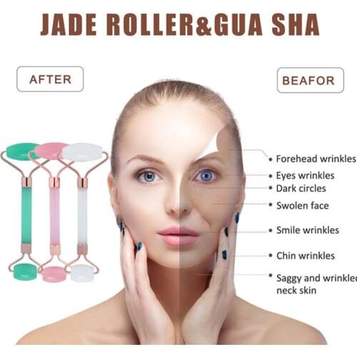 Natural Jade Gua Sha Scraper Board Massage Rose Quartz Jade Guasha Stone For Face Neck Skin Lifting Wrinkle Remover Beauty Care