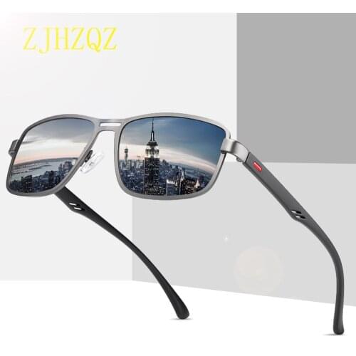 Fashion Metal Polarized Sunglasses Retro Vintage Black TR90 Frame Square Eyewears UV400 Lens Male Sun Glasses For Women Oculos