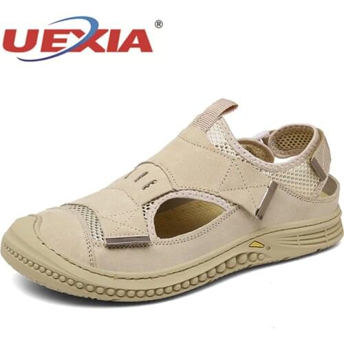 Sport Summer Fisherman Open Toe Adjustable Shoes Men Sandals Beach Outdoor Soft Leather Strap Walking Homme Outdoor Sport Light