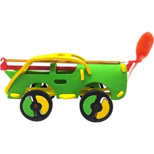 Wind Powers Car Physics Experimental Easy to Operate EVA Science DIY Wind Powers Car Kit for Early Educational