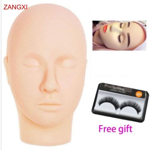 High Grade Soft Massage Flat Mannequin Head Makeup Practice Professional Dolls Head Training Cosmetology Heads Eyelash Mannequin