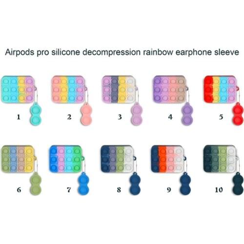 For Airpods 1 2 Pro Csae Silicone Fidget Push Decompression Toys For Airpods Pro Wireless Bluetooth Earphone Protective Cover